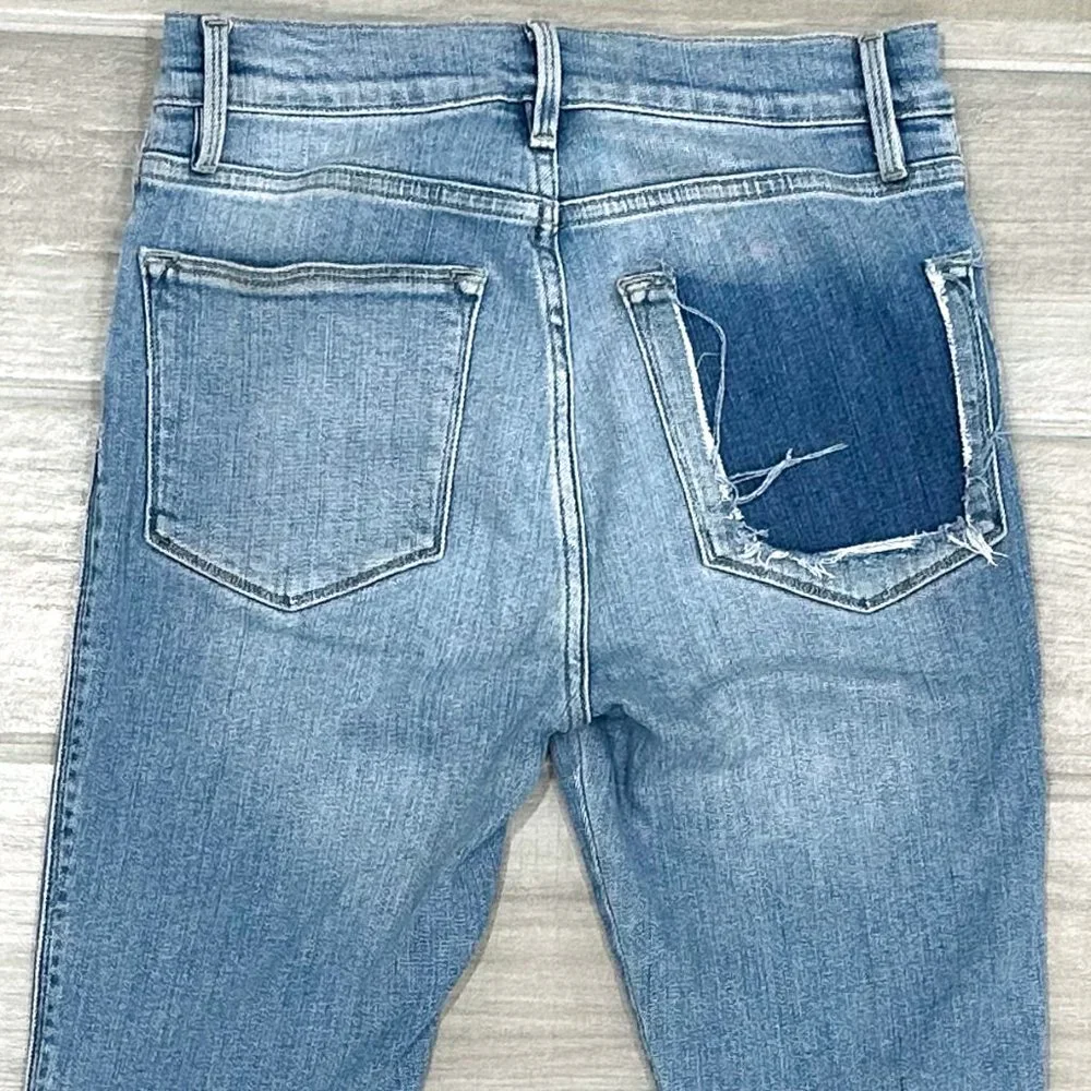 Frame Le High Skinny Double Needle in Overturn Beach Light Wash Denim Jeans